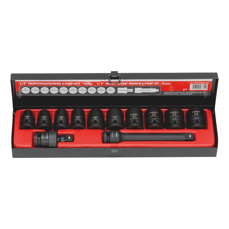 1/2" set nasadnih udarnih ključeva - šesterokutni - 12-dijelni