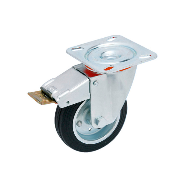 Kotač za kolica s rotirajućom pločicom i kočnicom - za veće nosivosti Kotač za kolica s rotirajućom pločicom i kočnicom - za veće nosivosti