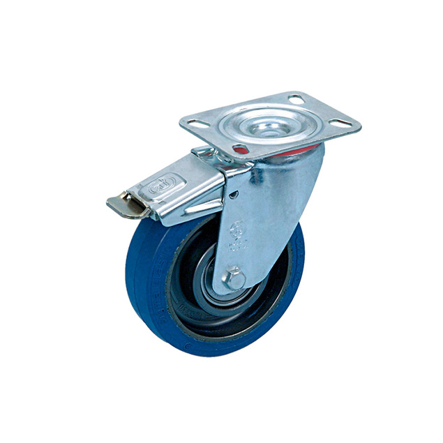 Kotač za transportne uređaje s rotirajućom pločicom i kočnicom - guma