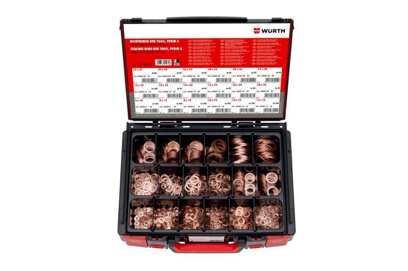 DIN 7603 - set bakrenih podloški - 1350 komada - SYSKA