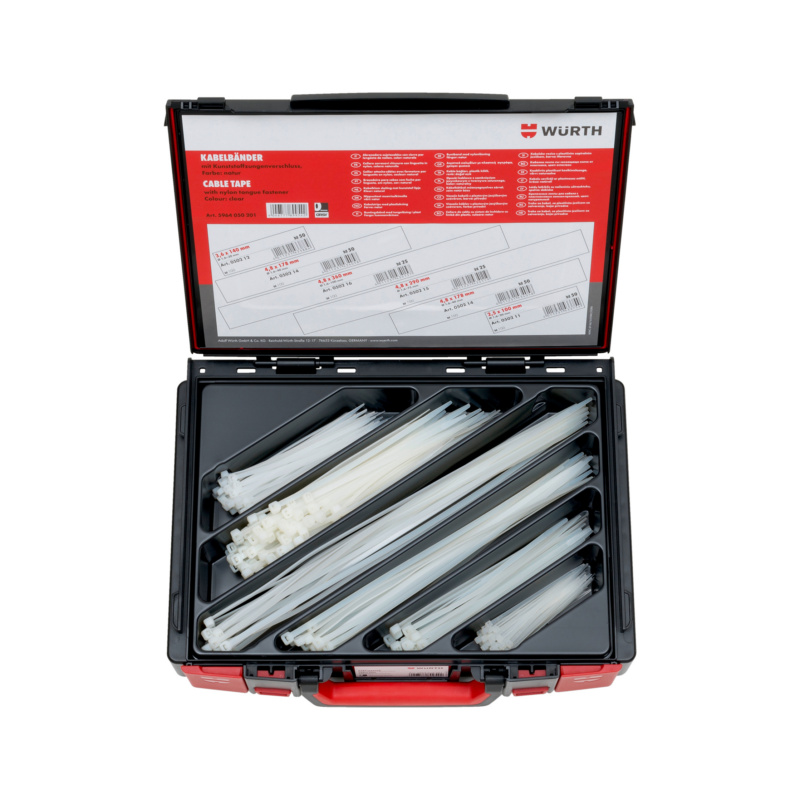 Asortiman plastičnih vezica - natur - 250-dijelni Asortiman plastičnih vezica - natur - 250-dijelni