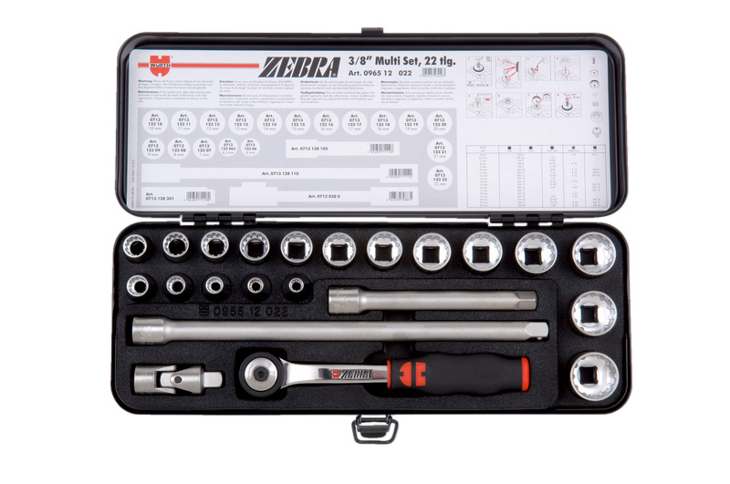 3/8" set nasadnih ključeva - 12-kut - 22-dijelni