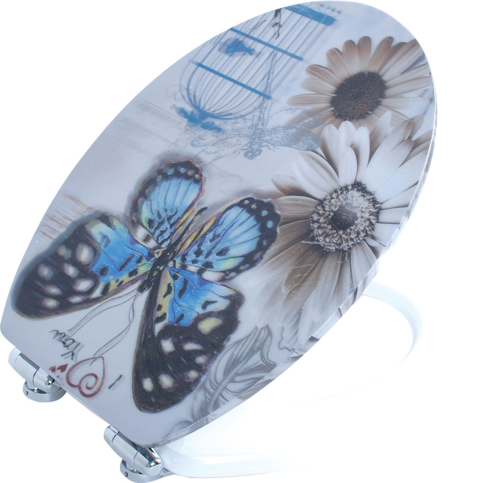 WC sjedalo MDF dekor 3D LEPTIR sporospuštajuće WC sjedalo MDF dekor 3D LEPTIR sporospuštajuće