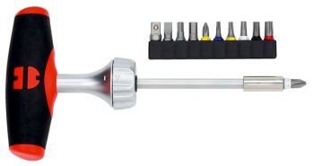 T-ODVIJAČ-ČEGRTALJKA, S BITOVIMA, 12-DIJEL., ZEBRA