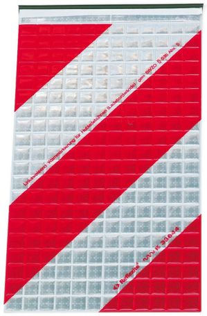 LIJEVA ZASTAVICA UPOZORENJA-CRVENO/BIJELA-250X400