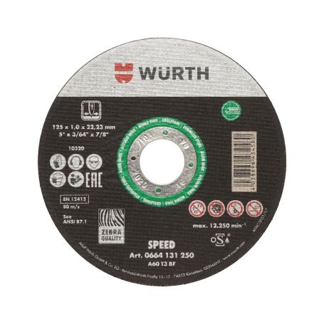 REZNA PL.-SPEED-A2-UPUŠT-0,8MM-D125X22,23-ZEBRA