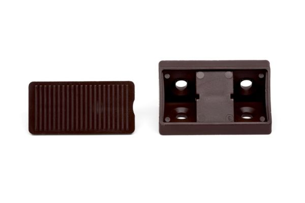 KUTNI PRIČVRSNIK S POKLOPCEM-PLAST-TAMNOSMEĐA