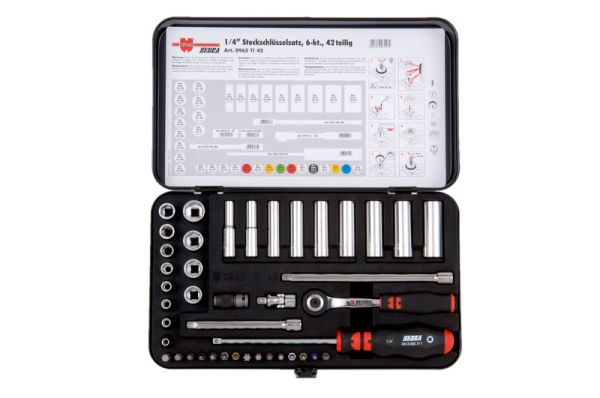 1/4” SET NASADNIH KLJUČEVA, 42-DIJELNI