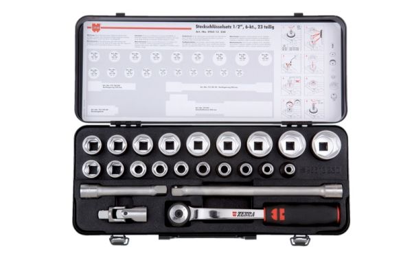 1/2" SET NASADNIH KLJUČEVA 6-KT, ZEBRA, 23-DIJELNI