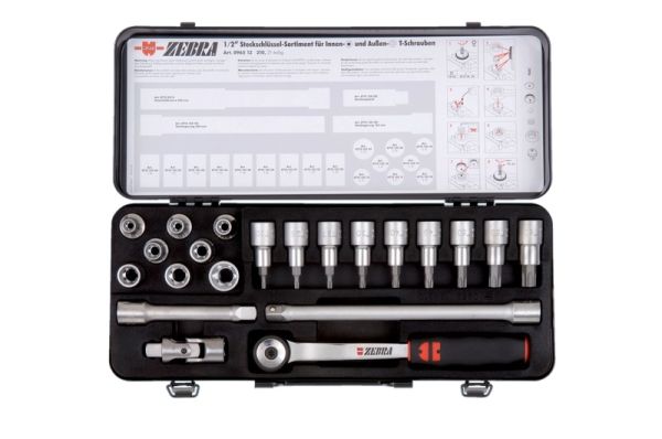 1/2" SET NASADNIH KLJUČEVA TX, ZEBRA, 21-DIJELNI
