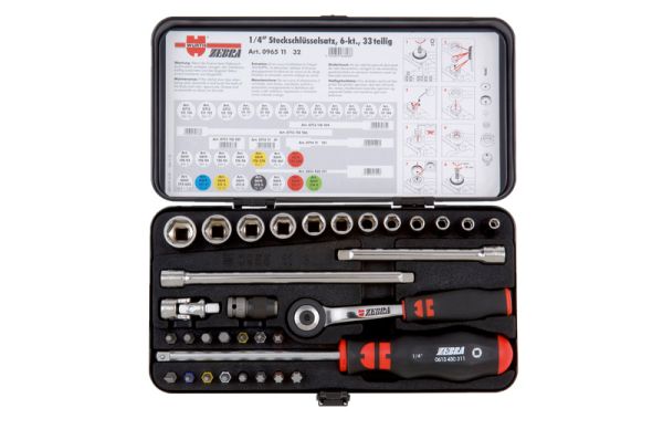 1/4" SET NASADNIH KLJUČEVA, ZEBRA, 33-DIJELNI