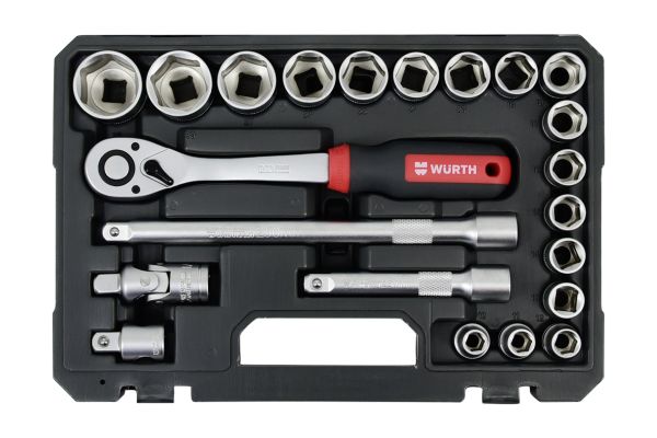 SET NASADNIH KLJUČEVA 1/2” 6-KT 22KOM REDSTRIPE