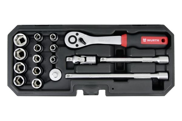 SET NASADNIH KLJUČEVA 1/4” 6-KT 17KOM REDSTRIPE