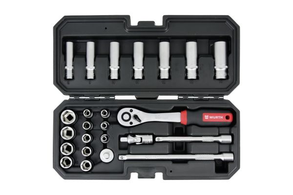 SET NASADNIH KLJUČEVA 1/4” 6-KT 24KOM REDSTRIPE