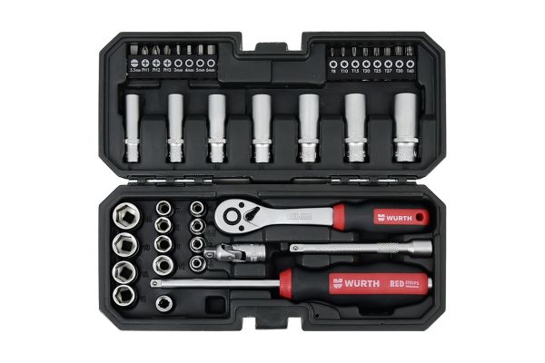 SET NASADNIH KLJUČEVA 1/4” 6-KT 40KOM REDSTRIPE