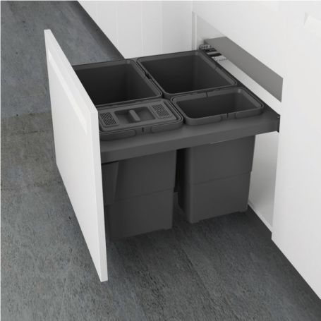 IZVLAČNA KANTA ZA OTPAD-H34-600MM(2x18l+2x8l)-CRNA