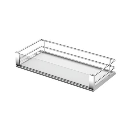 KOŠARA 90° ARTLINE VS-KROM-STAKLO-BIJELO DNO-150MM