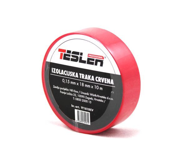 IZOLIR TRAKA CRVENA TESLER 0,15mm x 18mm x 10m 