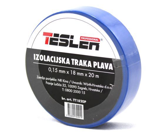 IZOLIR TRAKA PLAVA TESLER 0,15mm x 18mm x 20m