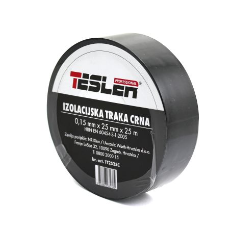 IZOLIR TRAKA CRNA TESLER 0,15mm x 25mm x 25m