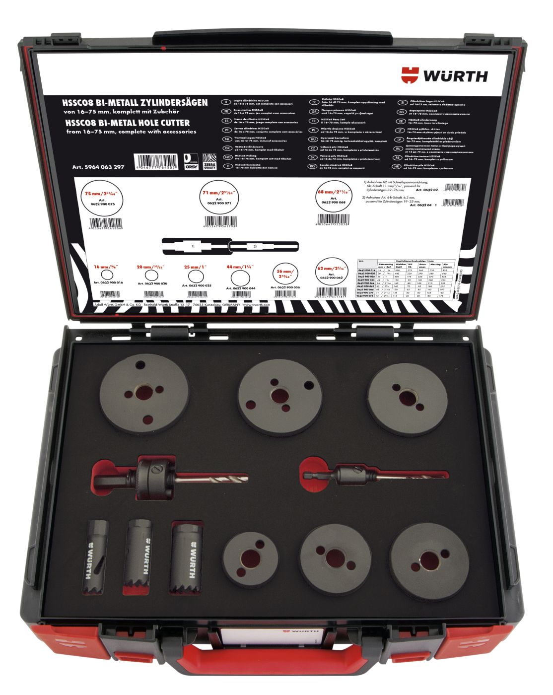 SET KRUNSKA PILA-HSCO8-(16-75MM)-11PCS