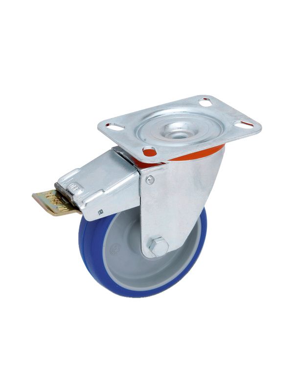 KOTAČ OKRETNI S KOČNICOM PLAST 180kg d125mm