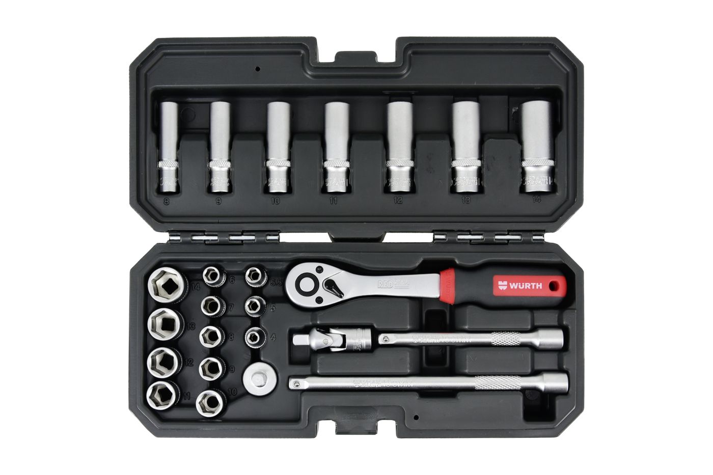 SET NASADNIH KLJUČEVA 1/4” 6-KT 24KOM REDSTRIPE