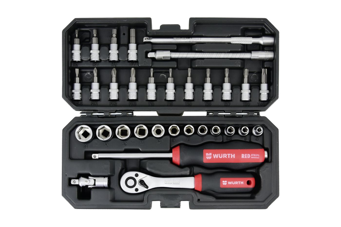 SET NASADNIH KLJUČEVA 1/4” 6-KT 32KOM REDSTRIPE