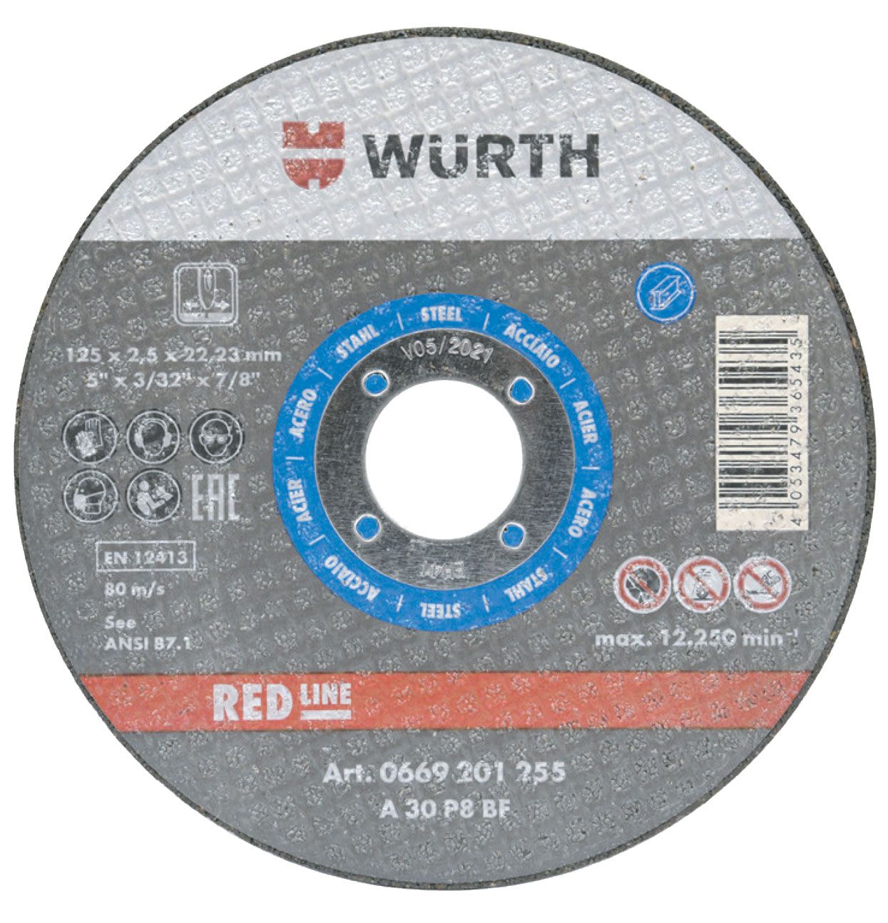 REZNA PLOČA FE REDSTRIPE 1,0 BO22,23 d115mm