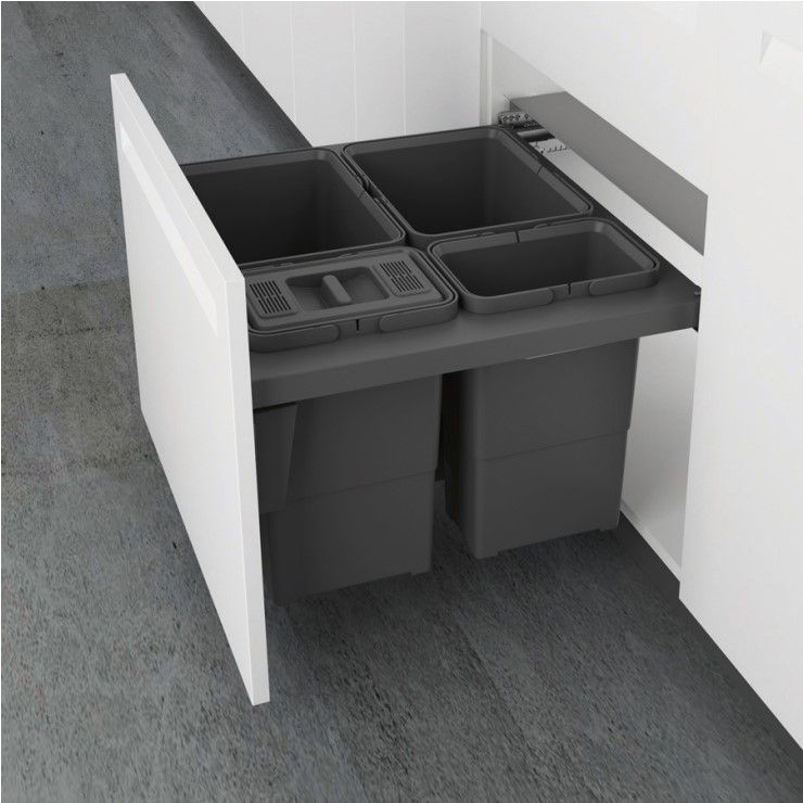 IZVLAČNA KANTA ZA OTPAD H34 450mm (2x18l) CRNA