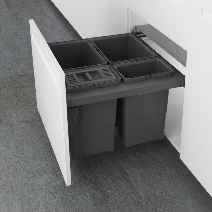 IZVLAČNA KANTA ZA OTPAD H44 600mm (2x24+2x8l) CRNA