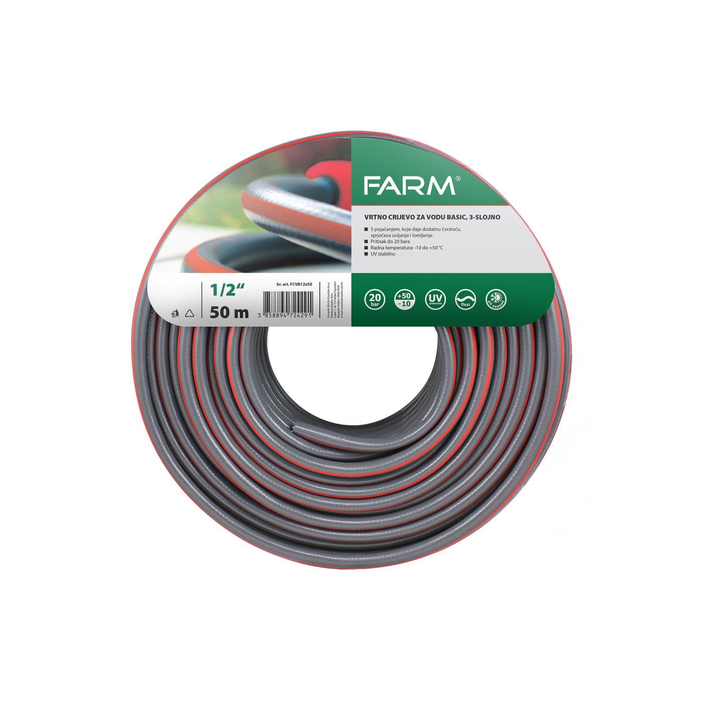 CRIJEVO ZA VODU VRTNO BASIC 1/2"x50m