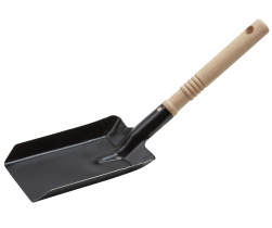 LOPATICA METALNA CRNA S DRVENOM DRŠKOM 375mm